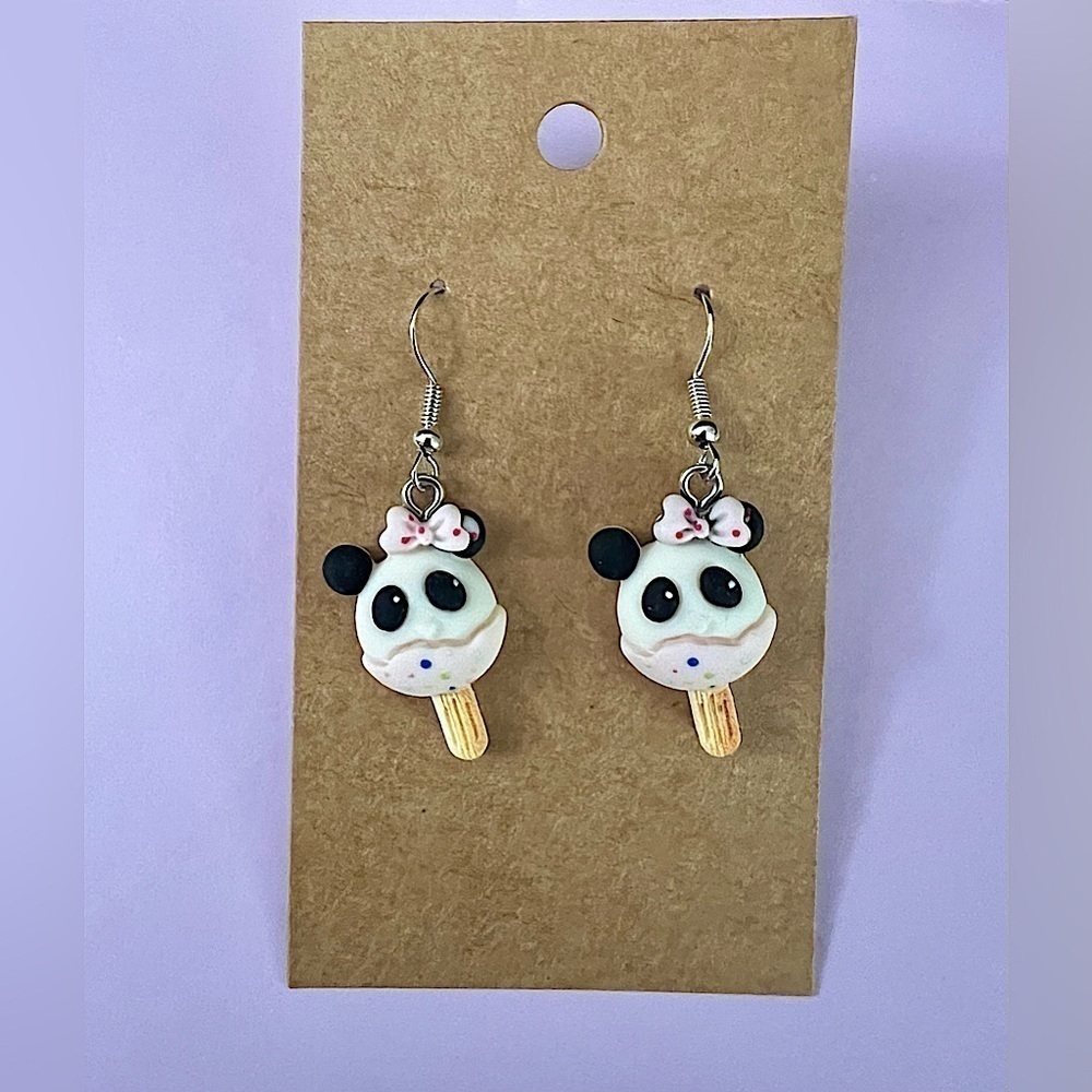 New Panda ice cream earrings